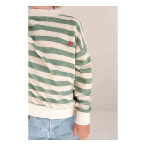 Jenest - Sudadera de algodón orgánico a rayas Kay | Caqui