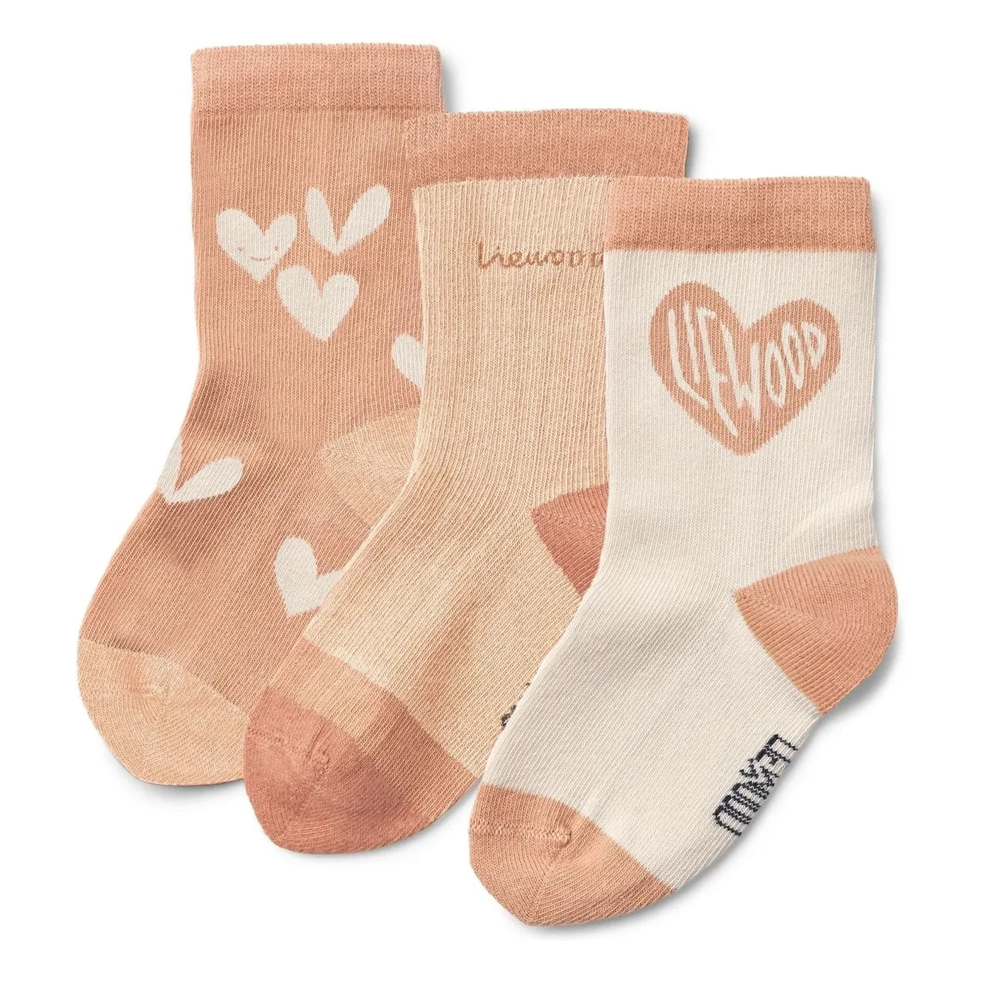 Liewood - Set de 3 Calcetines Silas de Corazones | Rosa
