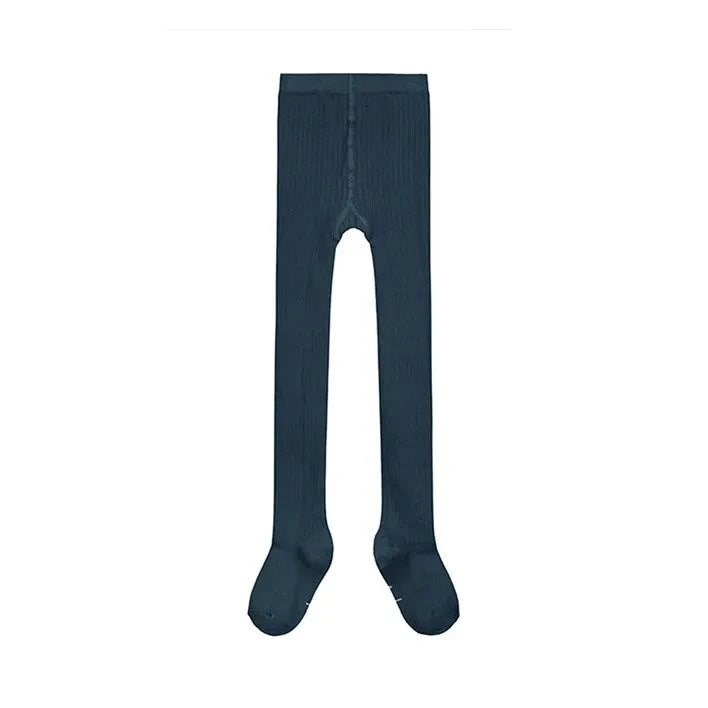 Gray Label - Medias de algodón orgánico acanaladas | Azul grisáceo