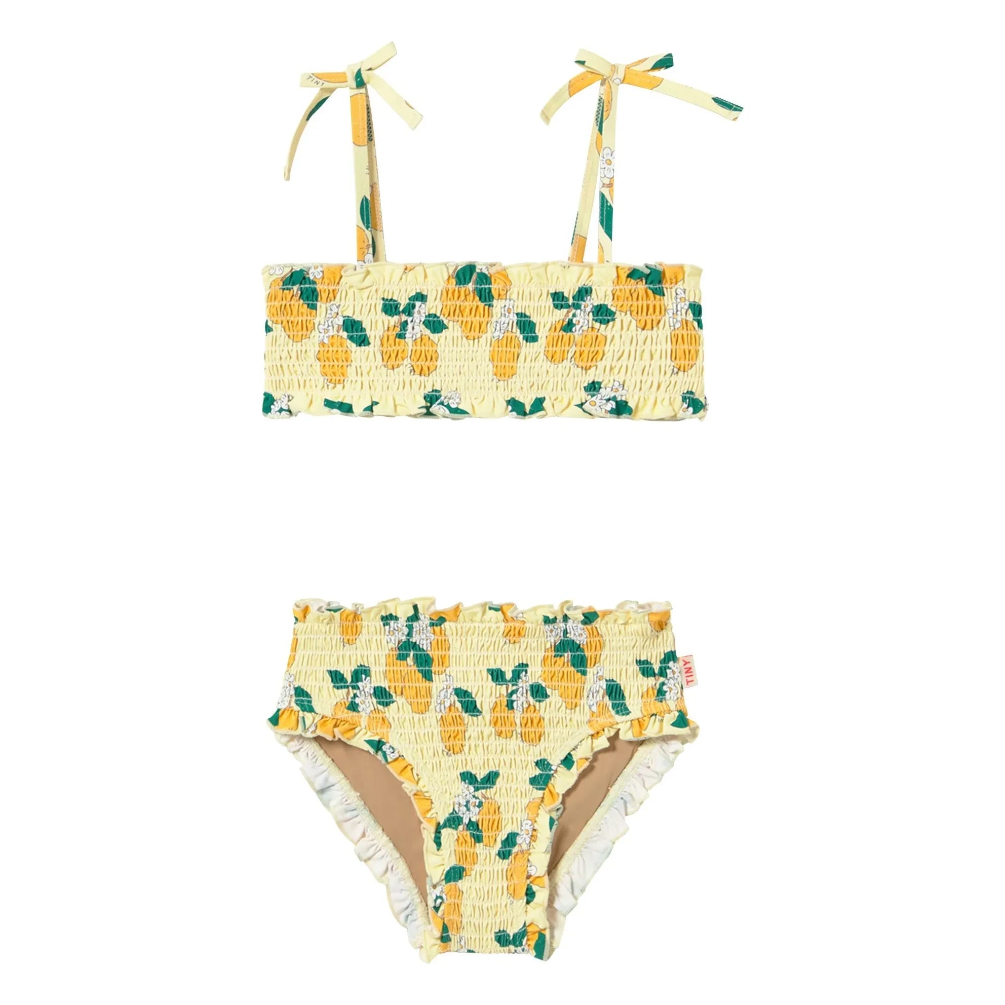 Tinycottons - Bañador Fruncido Naranja | Amarillo
