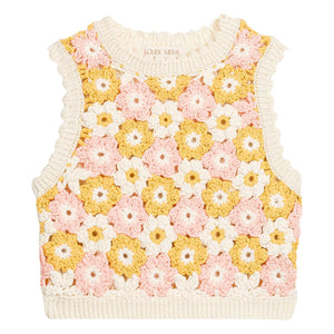 Louise Misha - Top bordado Rynia Maille | Crema