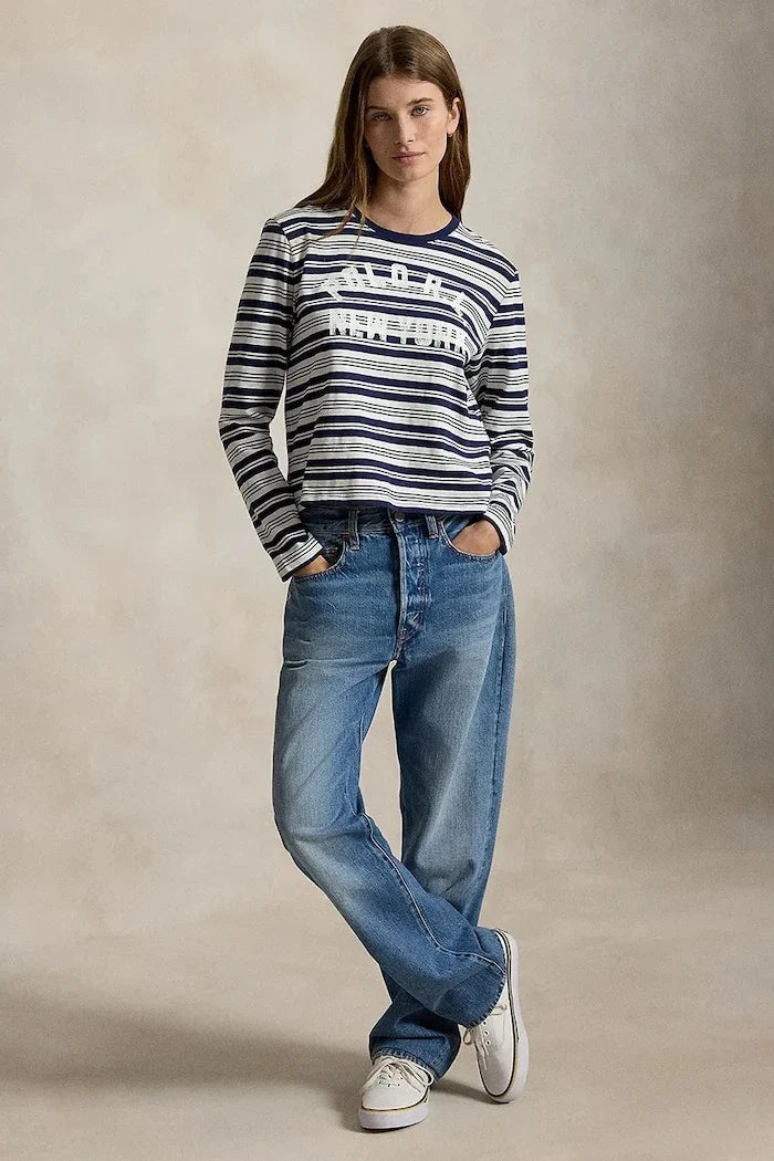 Blusa de algodón de manga larga Polo Ralph Lauren para mujer