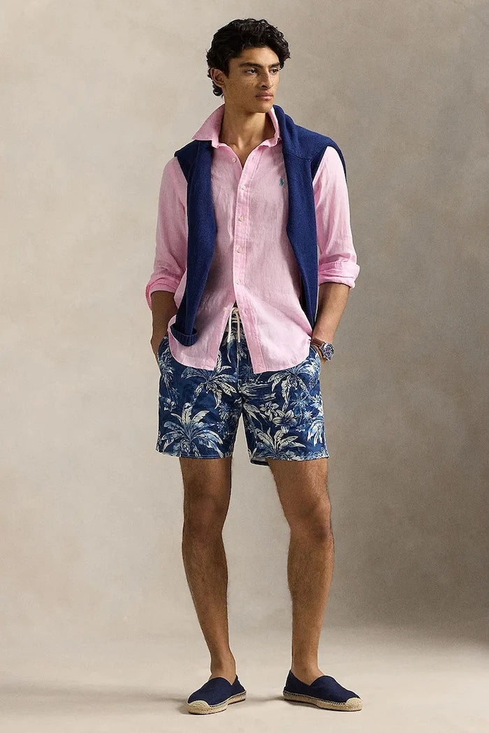 Camisa deportiva de lino de manga larga para hombre Polo Ralph Lauren