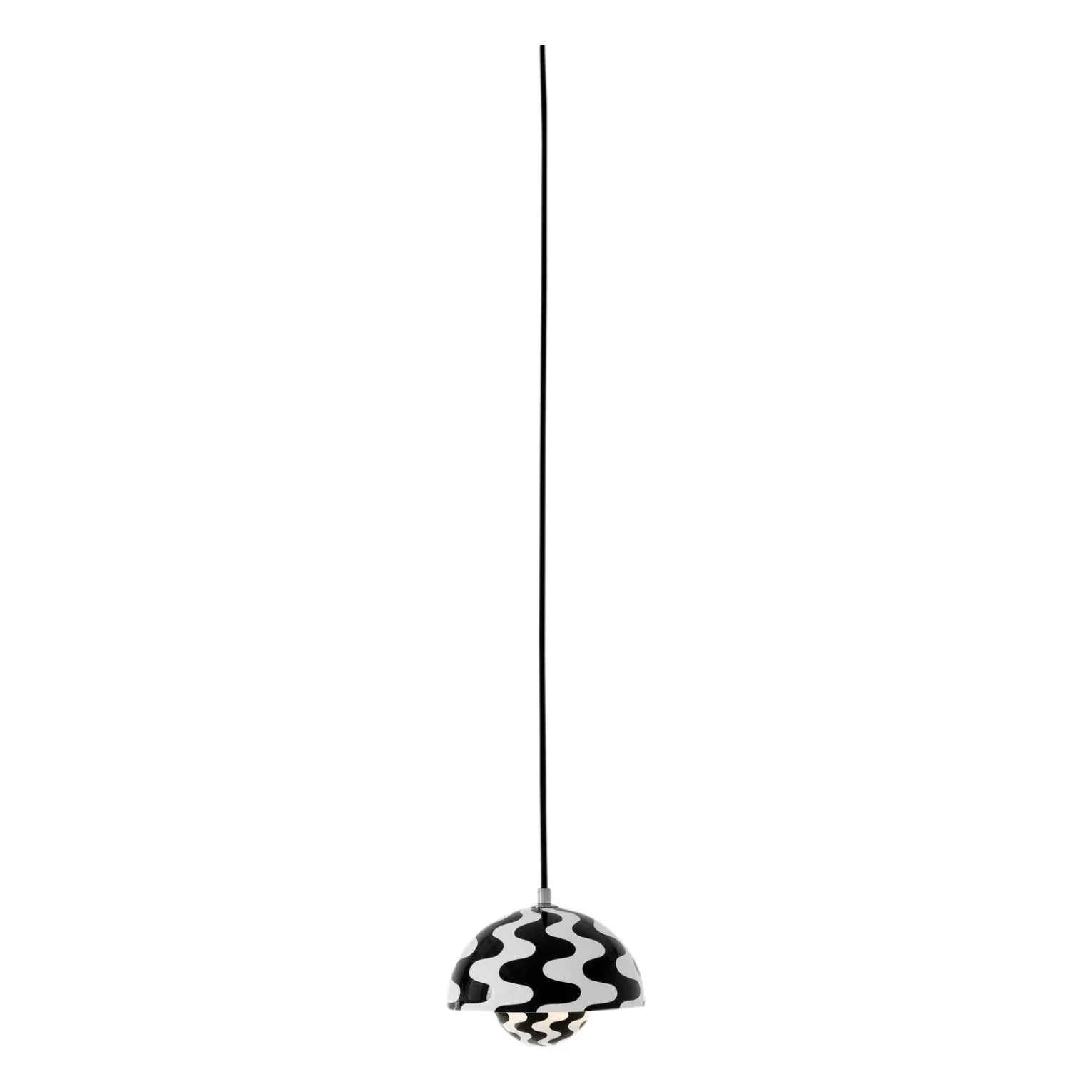 & Tradition - Lámpara de suspensión Flowerpot VP10, Verner Panton | Negro/Blanco