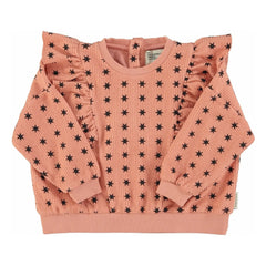 Piupiuchick - Sudadera de rayas Estrellas Algodón orgánico | Coral
