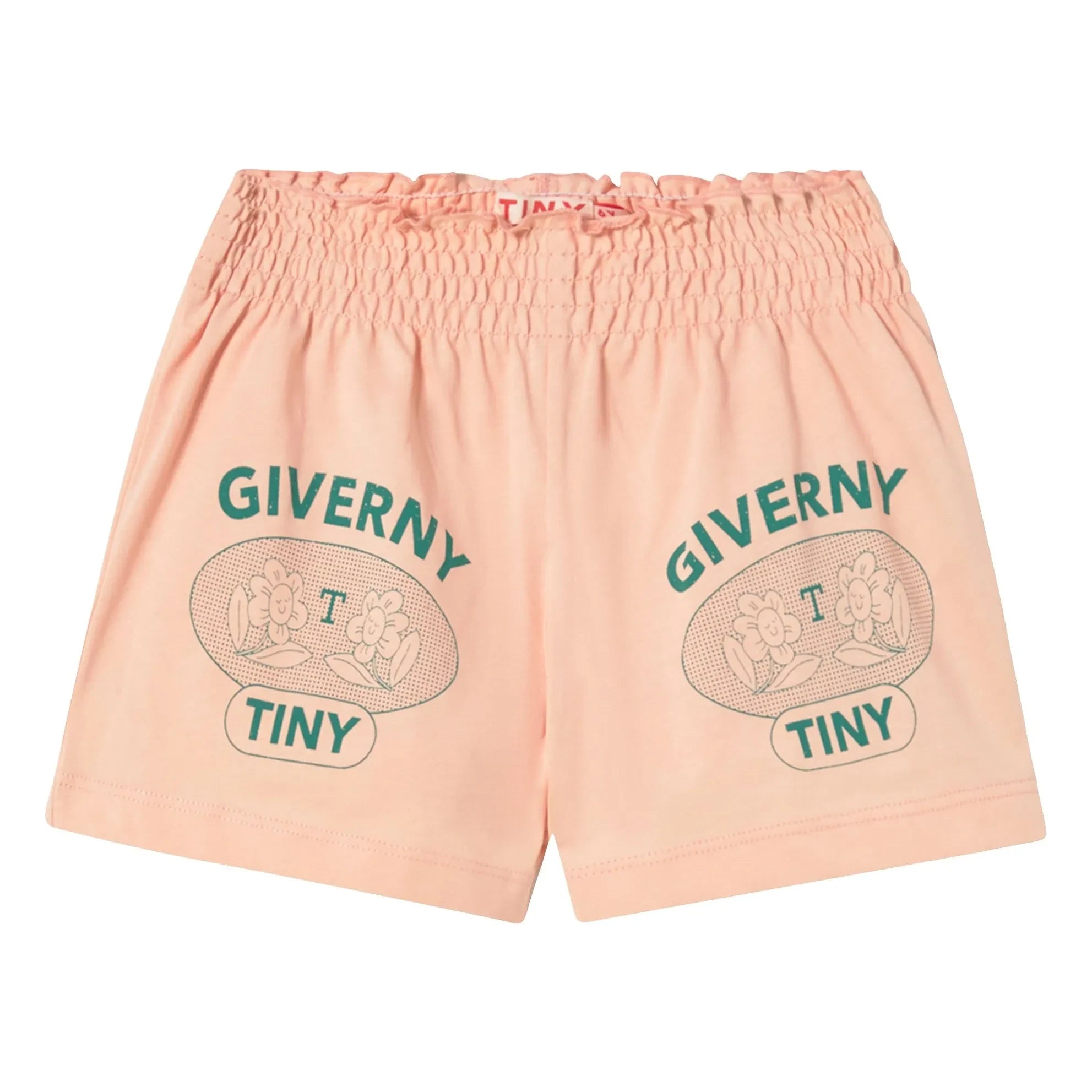 Tinycottons - Pantalón corto con volantes de algodón orgánico Giverny | Rosa claro
