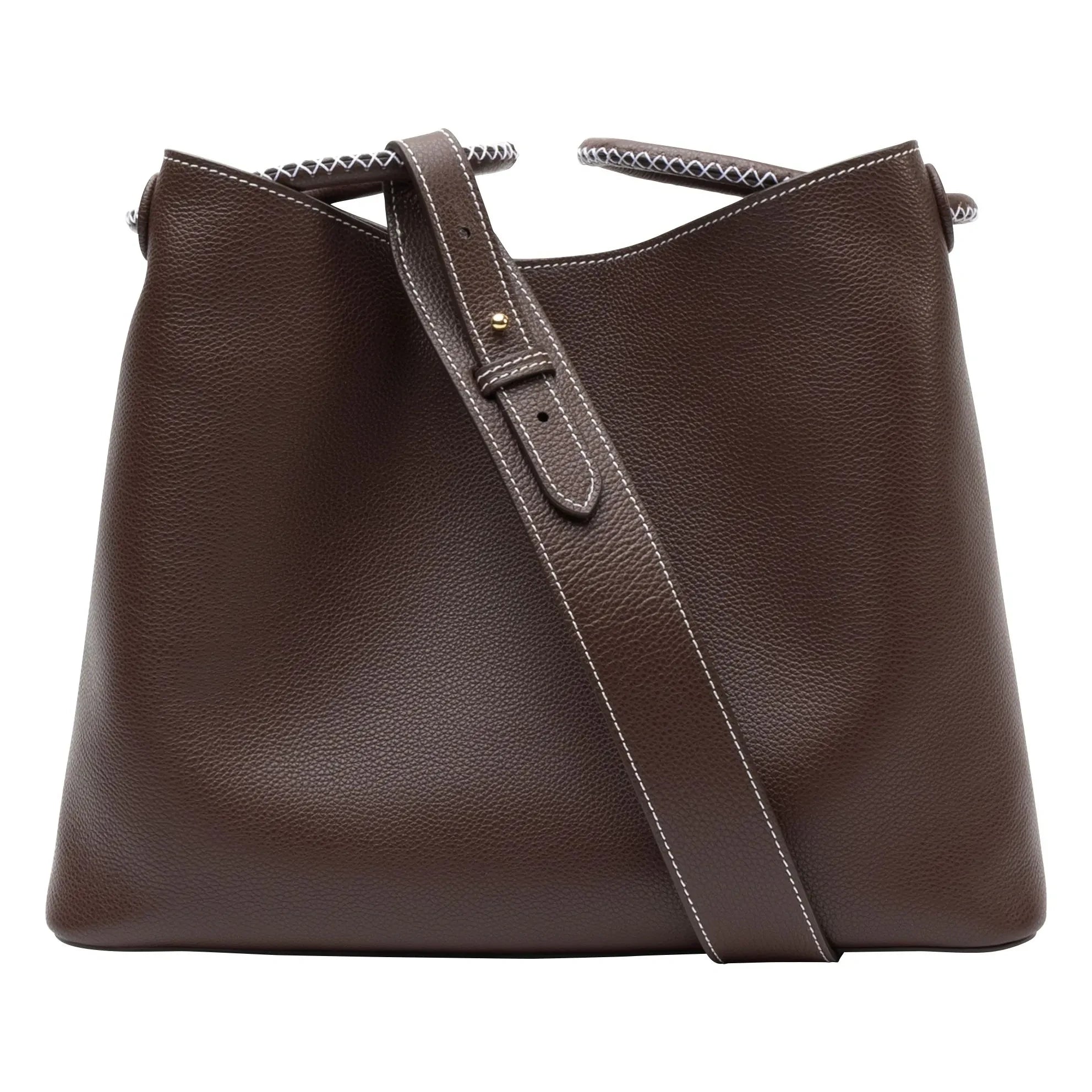Elleme - Bolso de cuero graneado Vosges | Marrón oscuro