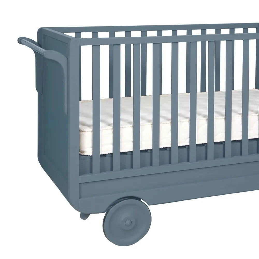 Laurette - Cuna con ruedas ajustable 60 x 120 cm | Gris medio