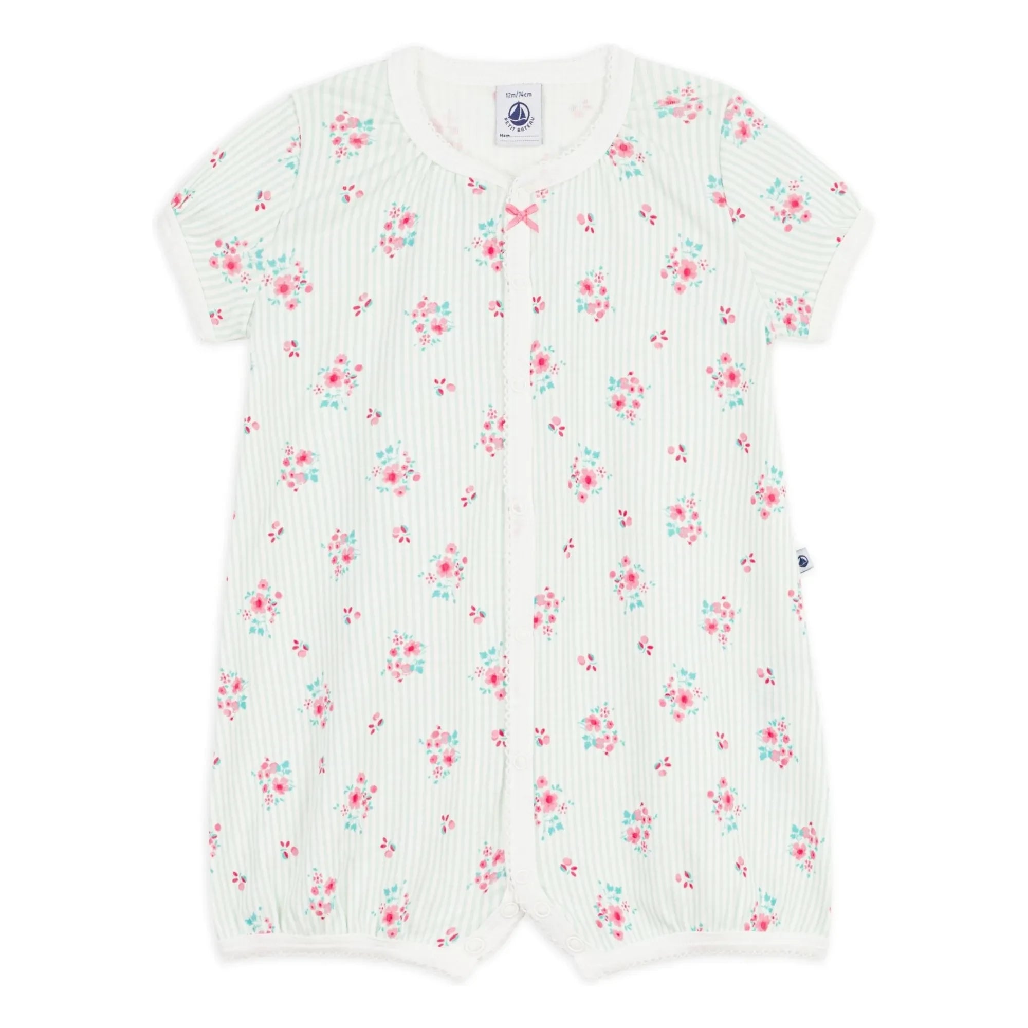 Petit Bateau - Parte de abajo de pijama de algodón orgánico con estampado floral | Blanco