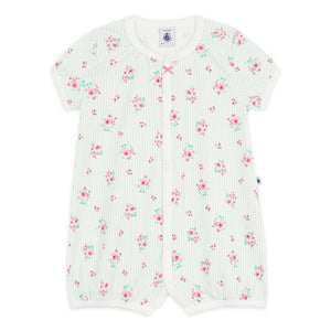 Petit Bateau - Parte de abajo de pijama de algodón orgánico con estampado floral | Blanco