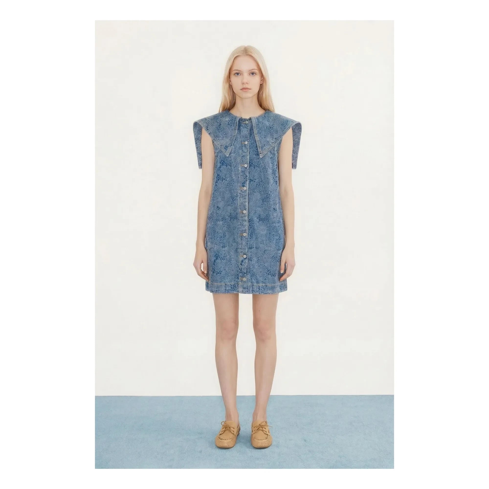 The Tiny Big Sister - Vestido de algodón denim | Azul denim