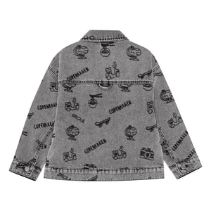brunobruno nation - Chaqueta vaquera de algodón orgánico Lou Voyage | Gris