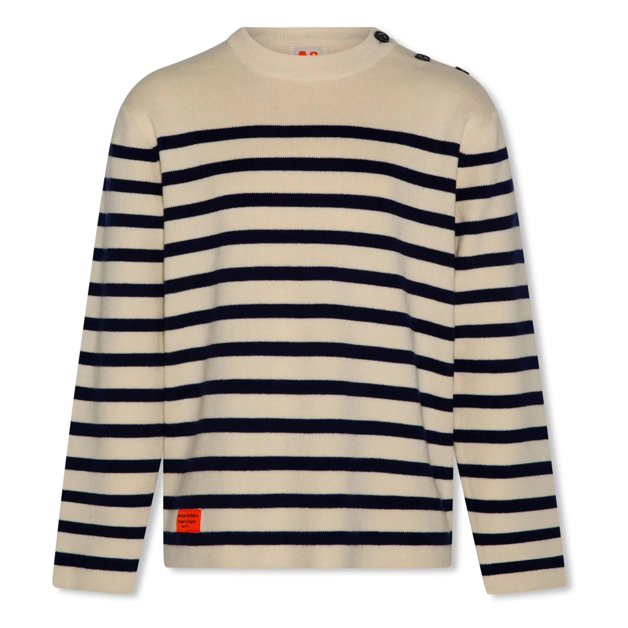 AO76 - Jersey de punto con botones a rayas Jule | Crudo