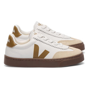 Veja - Zapatillas Volley de piel con cordones elásticos O.T. | Marrón