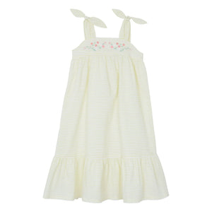 Tartine et Chocolat - Vestido sin tirantes bordado a rayas | Amarillo