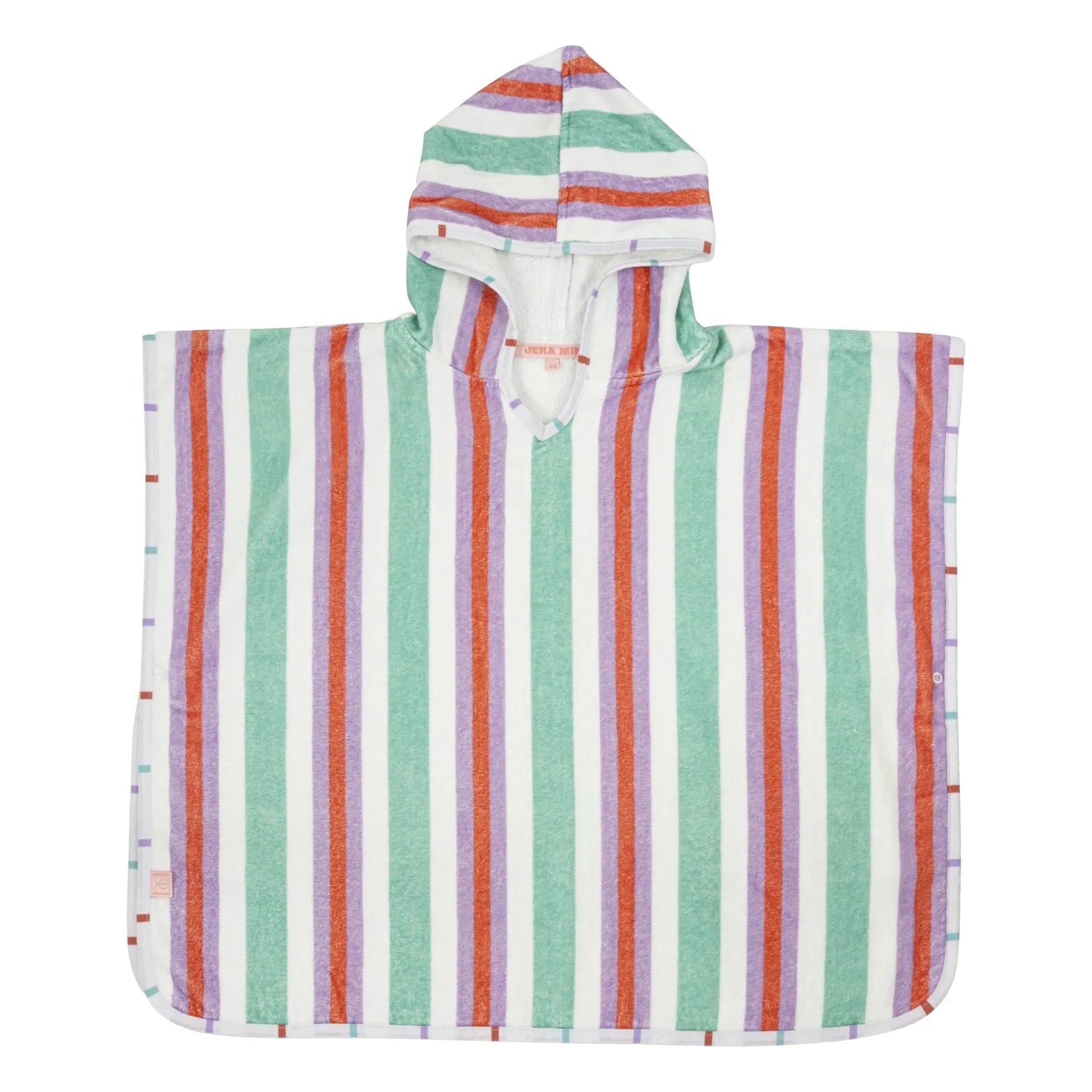 Jera Mini - Poncho de baño con capucha a rayas