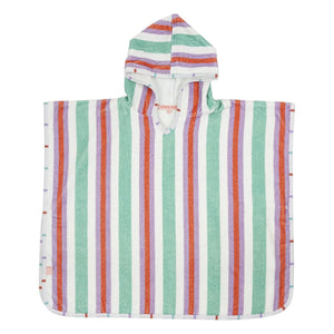 Jera Mini - Poncho de baño con capucha a rayas