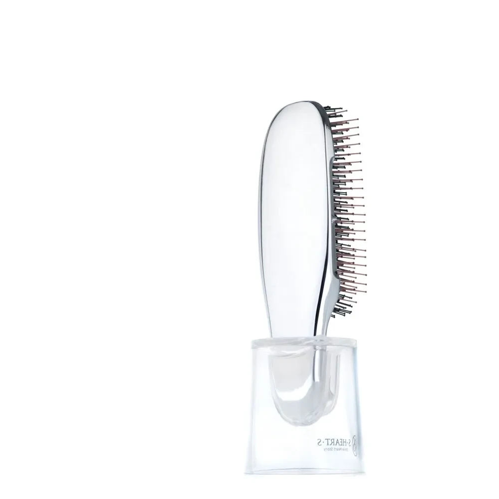 S.Heart.S - Cepillo para cabello Mini Scalp+ para cabellos gruesos | Plateado