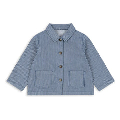 Konges Sløjd - Chaqueta de Algodón Orgánico a Rayas Luc | Azul