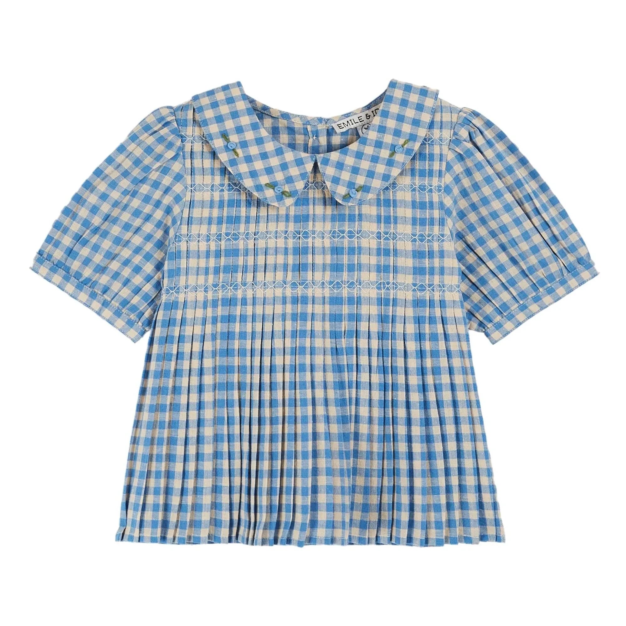 Emile et Ida - Blusa Vichy Lagon | Azul