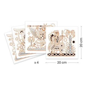 Djeco - Hojas para colorear de Guerreros Animales