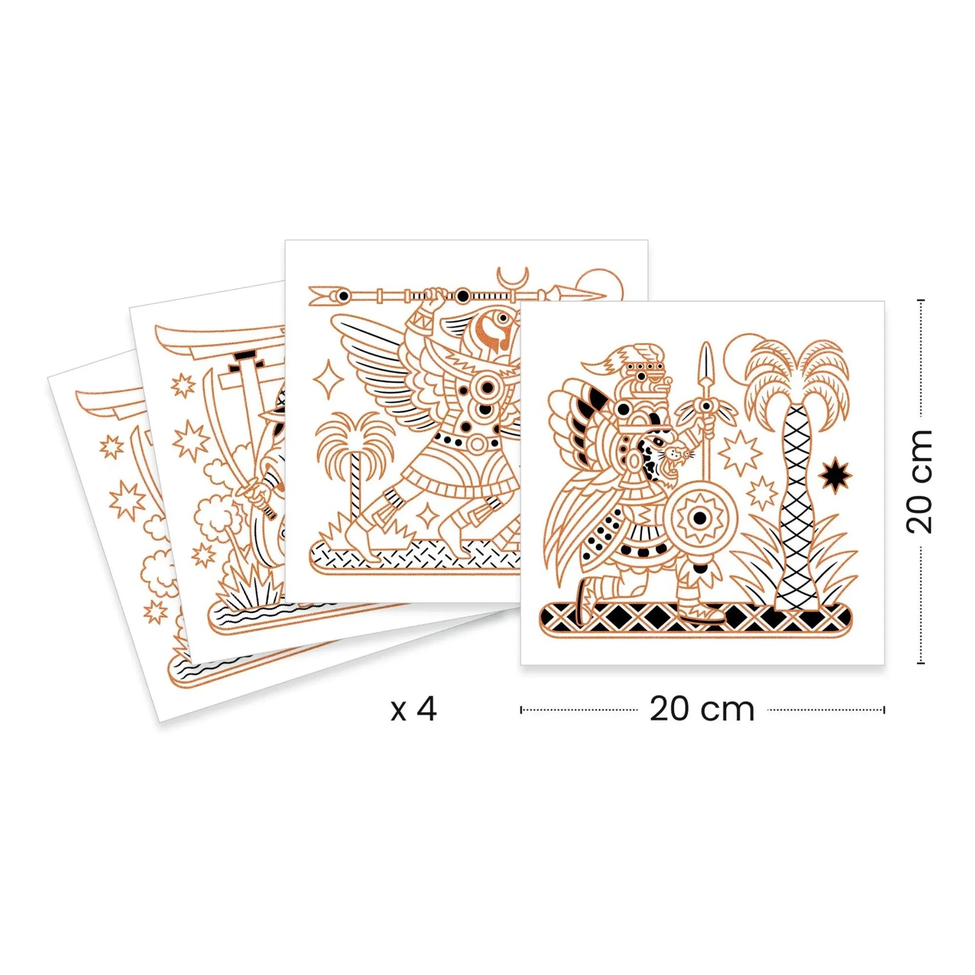 Djeco - Hojas para colorear de Guerreros Animales