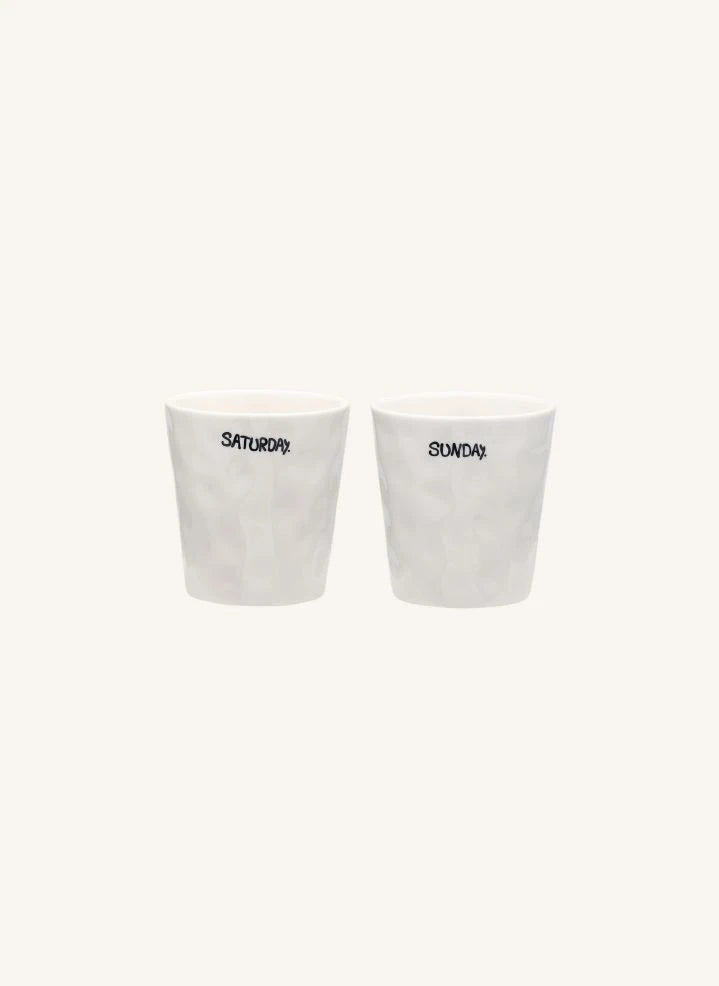 Anna + Nina - Tazas de café de fin de semana - Set de 2 | Blanco