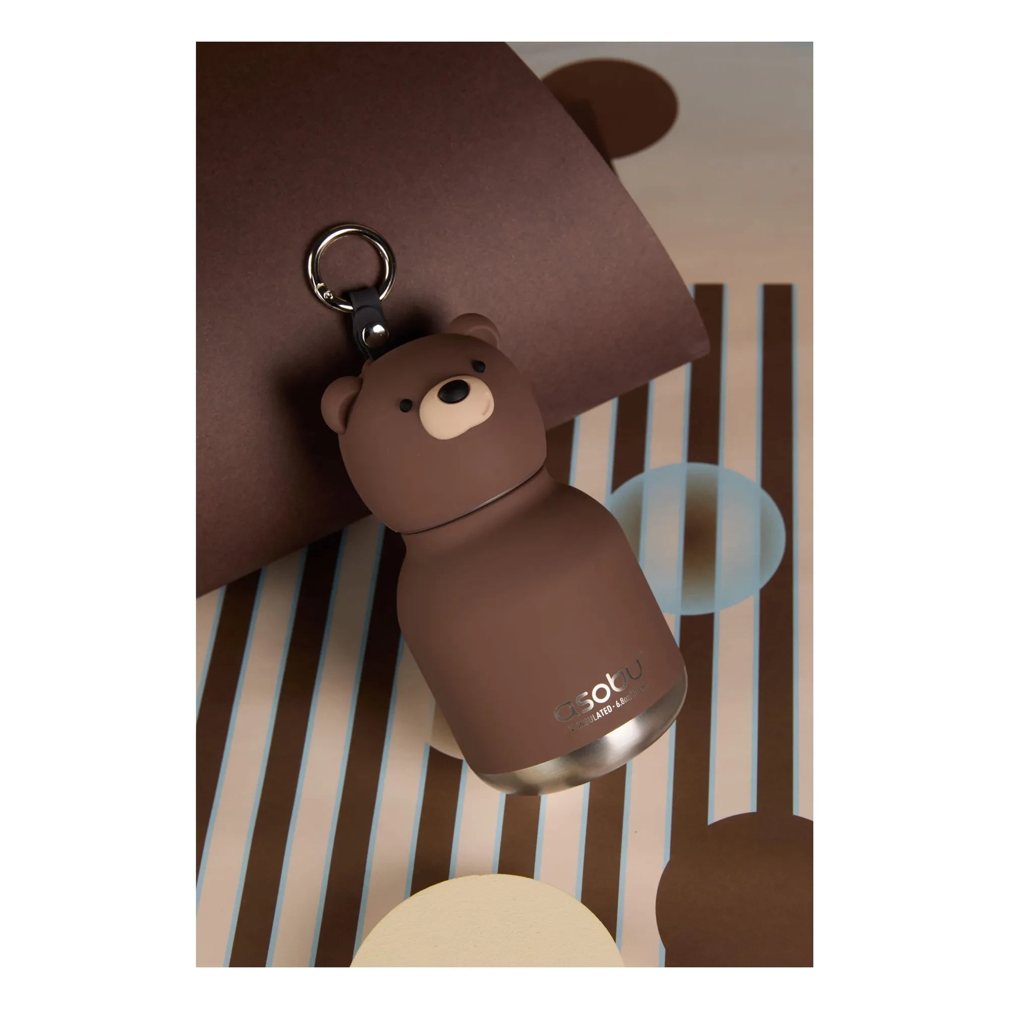 Asobu - Mini botella de acero inoxidable oso pardo | Brown