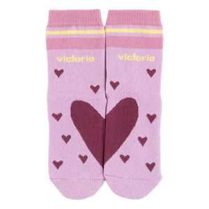 Victoria - Calcetines rosas con corazones