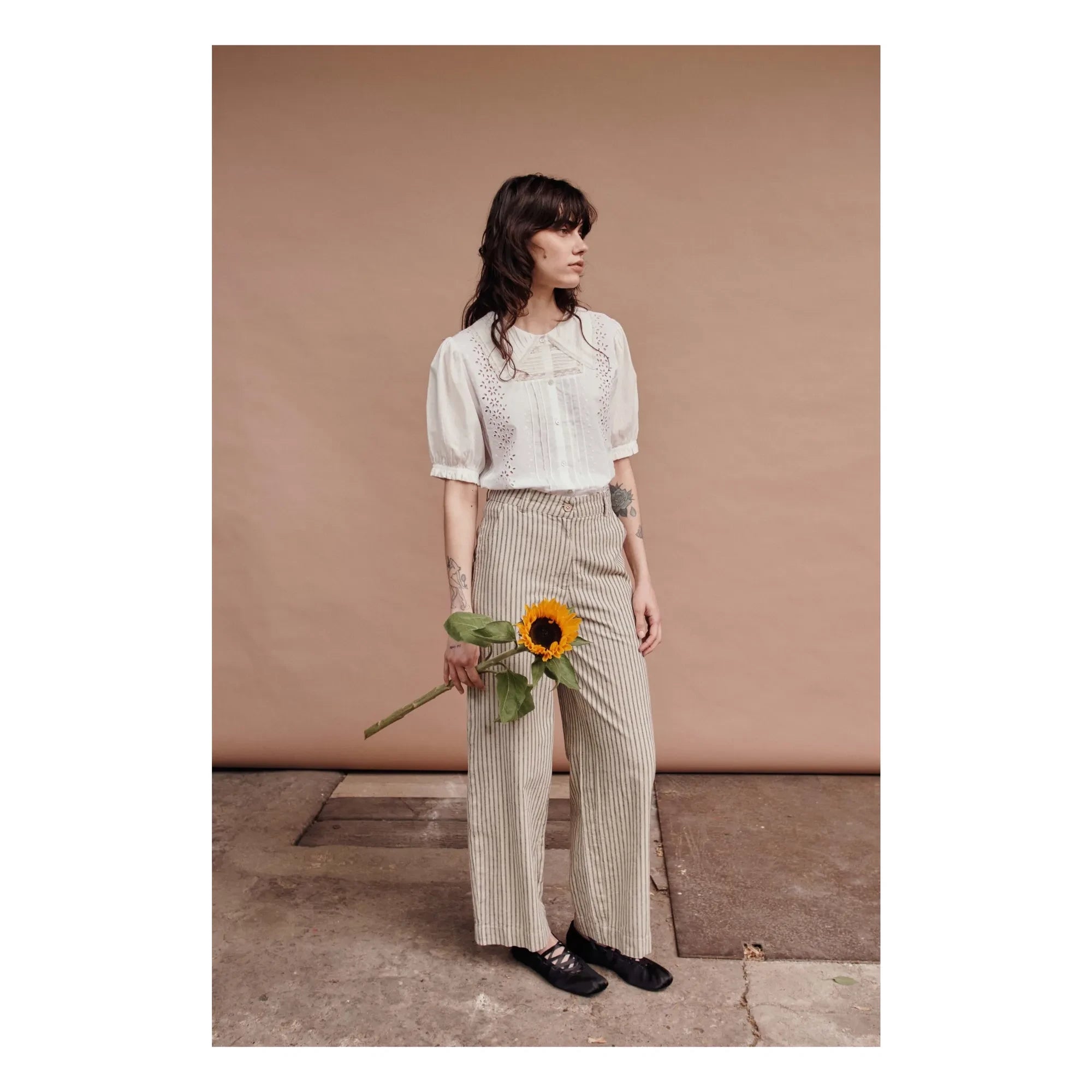 Emile et Ida - Blusa Vintage de Algodón | Crema