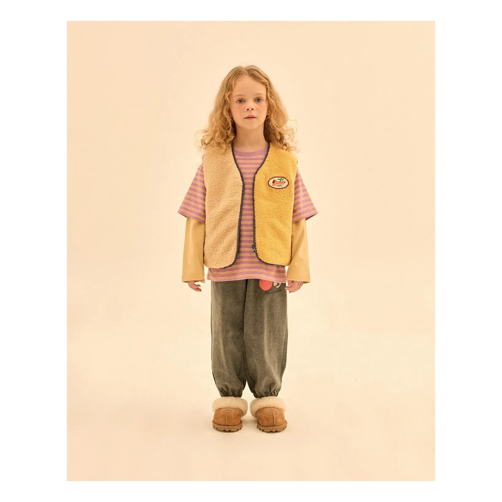 Jelly Mallow - Chaleco sin mangas reversible con bloques de color estilo sherpa | Azul marino