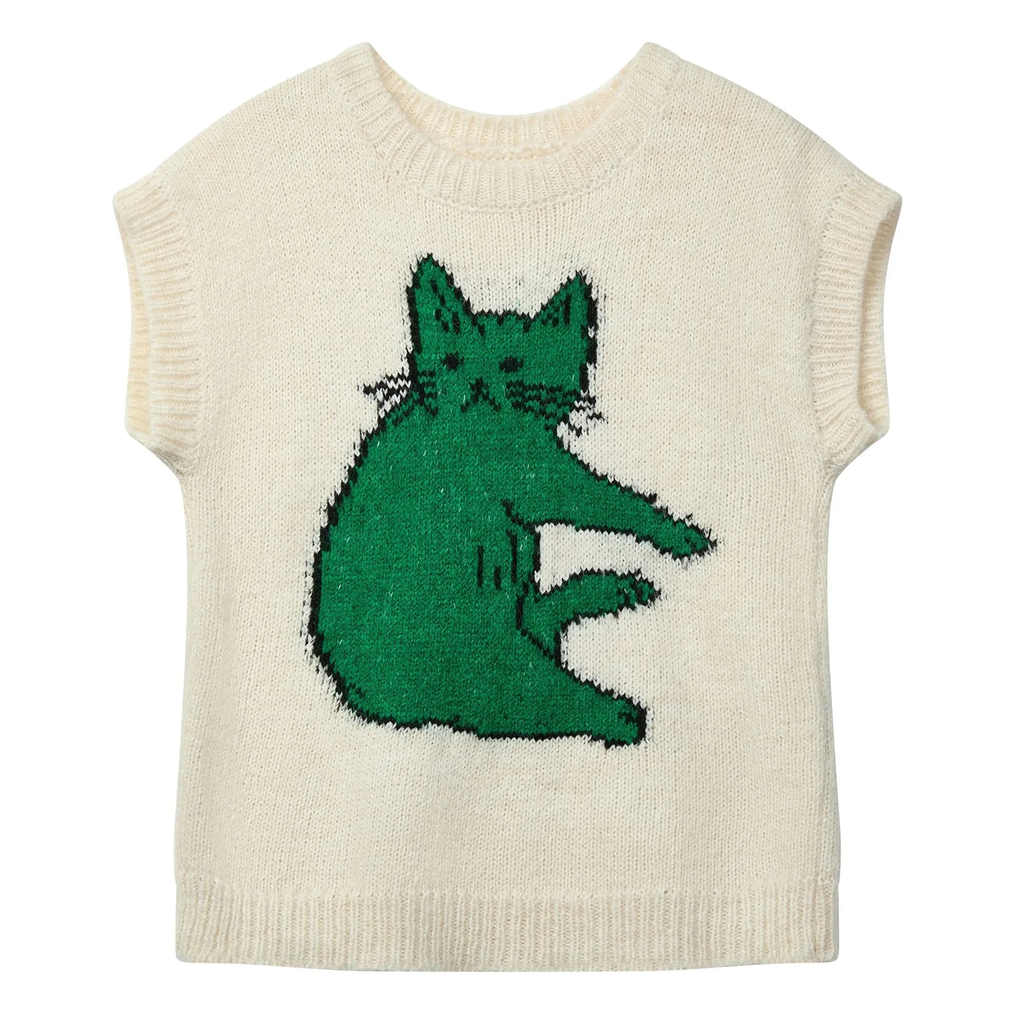 Wynken - Paws Chaleco de punto de lana | Crudo