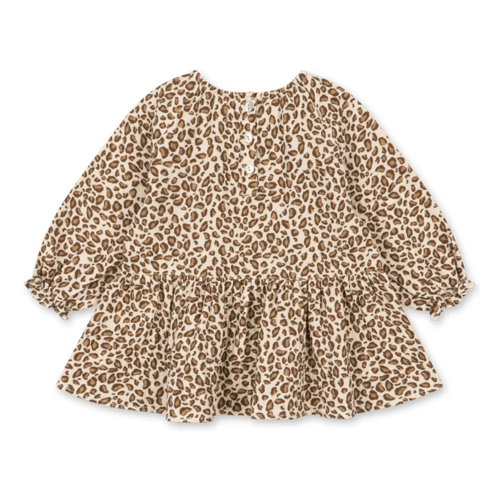 Konges Sløjd - Blusa de algodón orgánico Coco Leopardo | Marrón