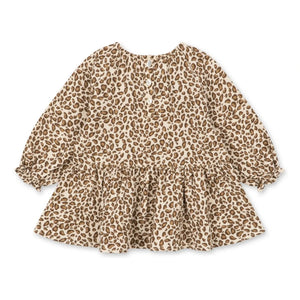 Konges Sløjd - Blusa de algodón orgánico Coco Leopardo | Marrón