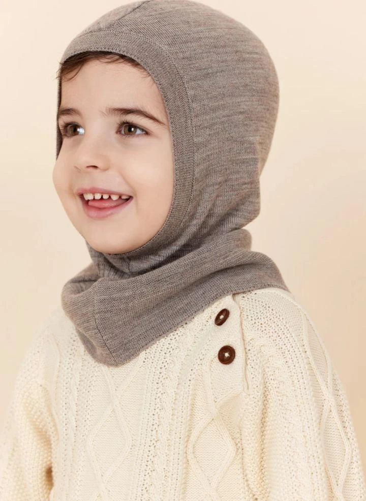 Copenhagen Colors - Merinos yün balaklava | Koyu boz kahverengi
