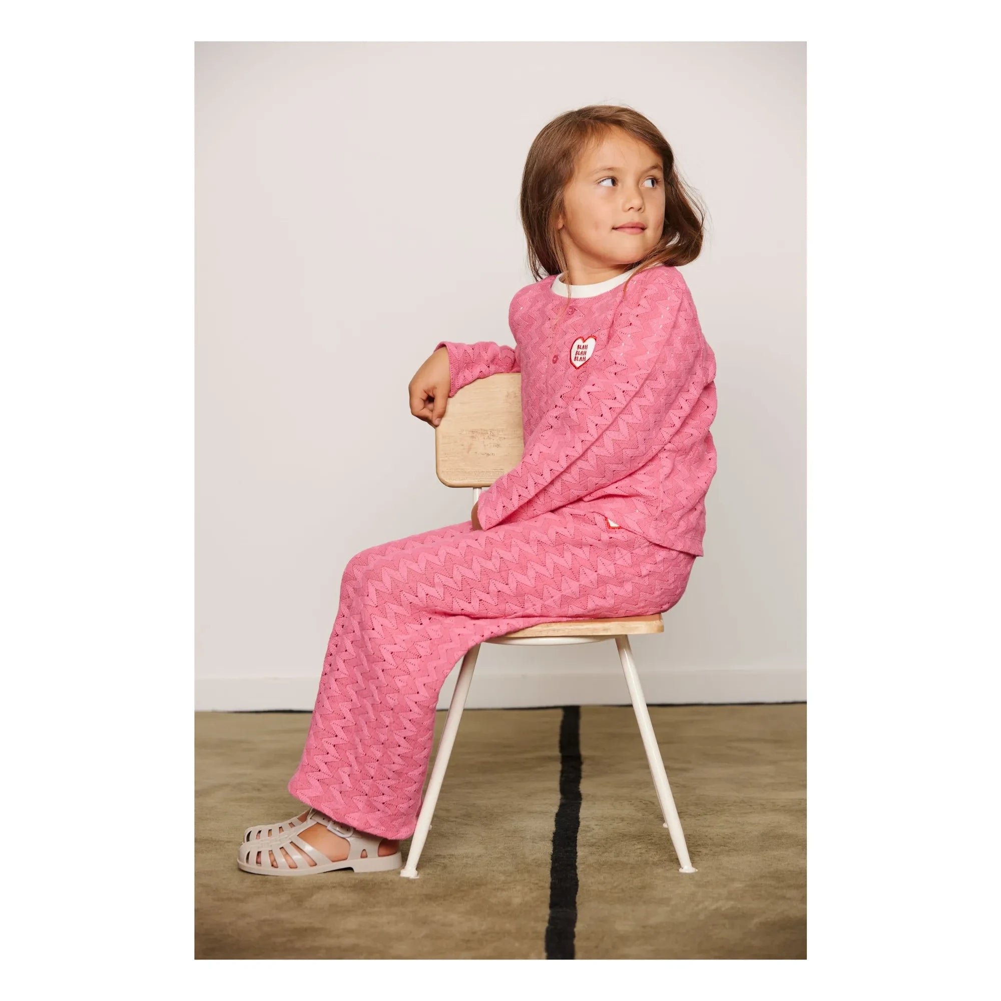 Mini Rodini - Cárdigan de encaje de algodón orgánico | Rosa