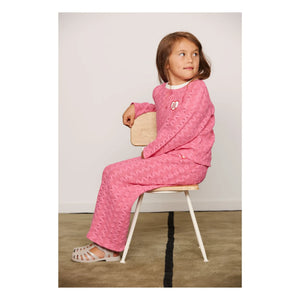 Mini Rodini - Cárdigan de encaje de algodón orgánico | Rosa