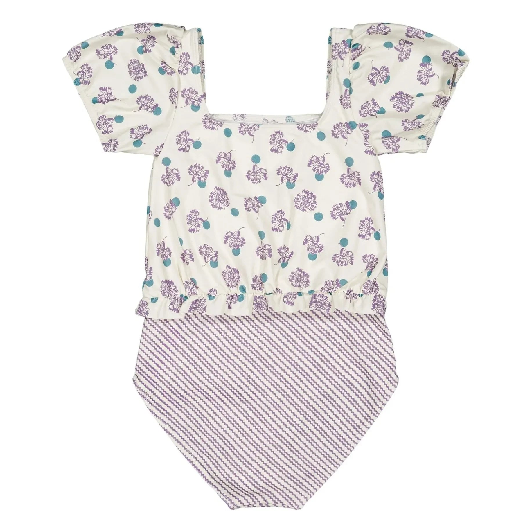 Soor Ploom - Bañador Rosalía de fibra reciclada con estampado floral | Blanco