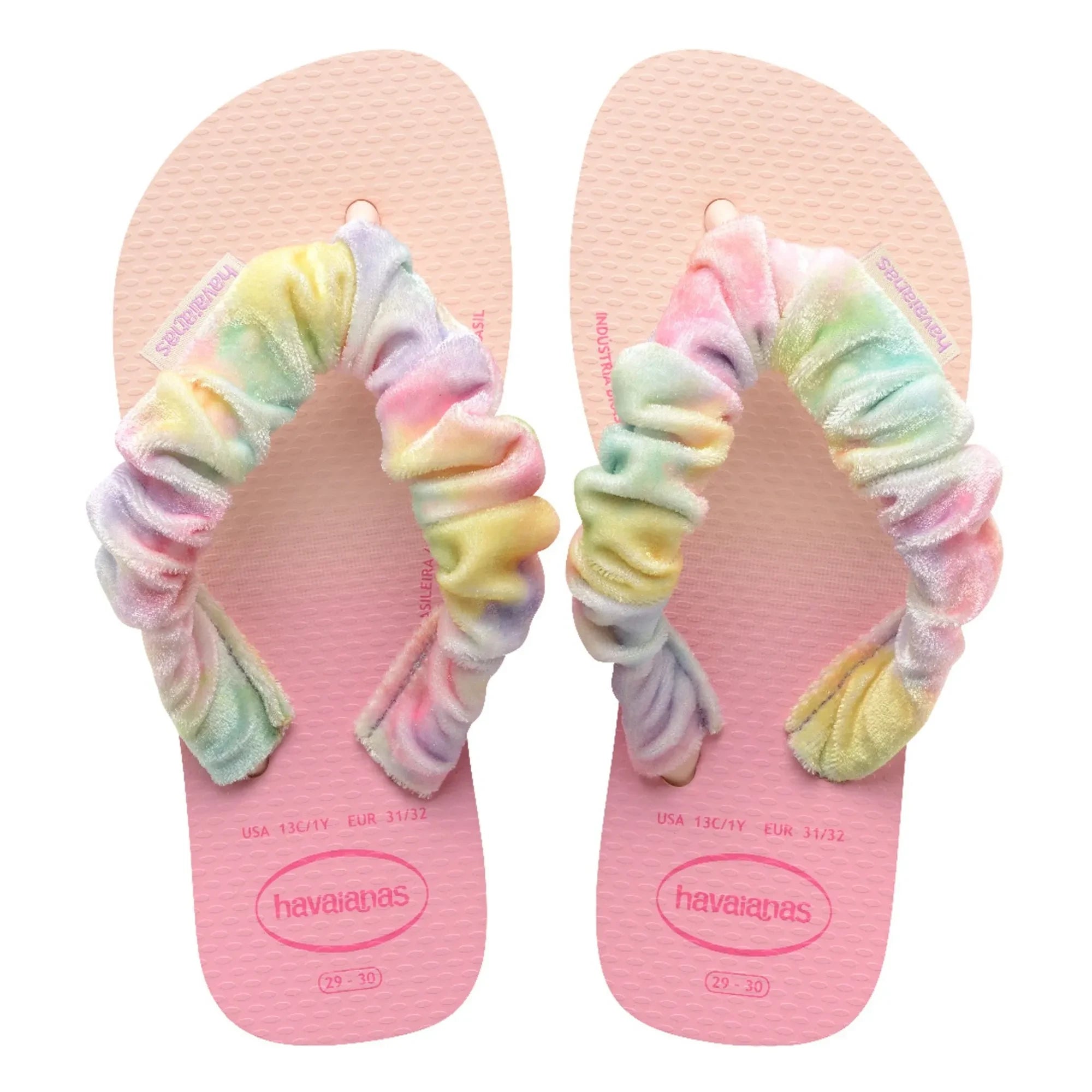 Havaianas - Chanclas de dedo con plumas para bebé | Rosa