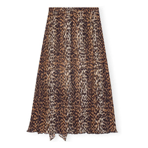Ganni - Falda georgette de fibra reciclada | Leopardo