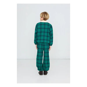 Tinycottons - Pantalones deportivos a cuadros de algodón orgánico | Verde
