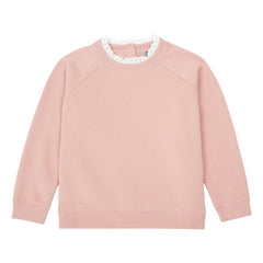 Bonton - Sudadera de algodón orgánico Tilia con cuello de encaje | Rosa