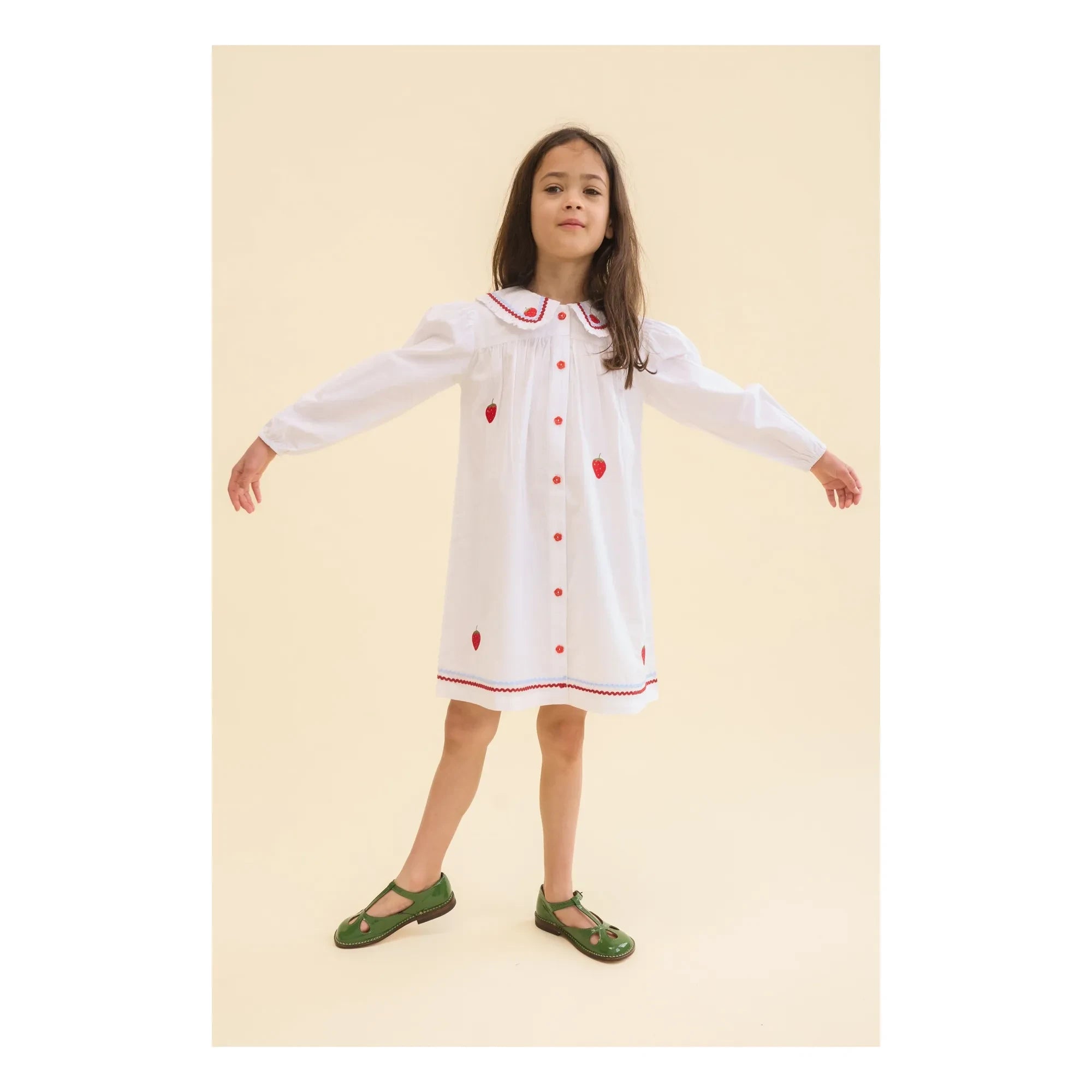 Flöss - Vestido Manon de Fresa | Blanco