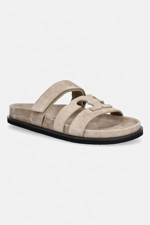 Tory Burch Ines Sport Slide - Sandalias planas de ante para mujer