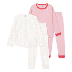 Petit Bateau - 2'li Kalp Pijama Seti | Pembe