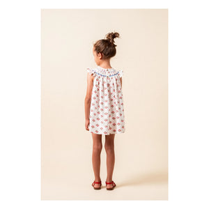 birinit - Monzón Vestido fruncido de algodón orgánico | Blanco