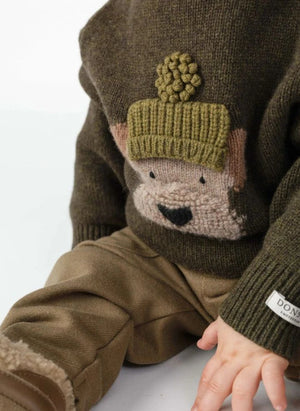 Donsje - Denn Dog Suéter de lana merino | Verde oscuro