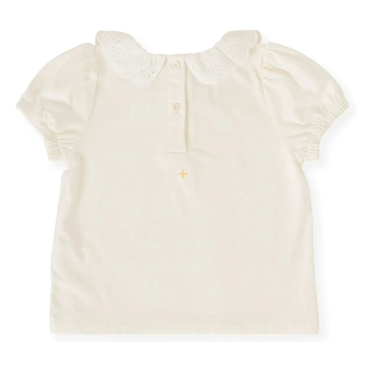 Goldie + Ace - Camiseta con cuello con volantes | Blanco