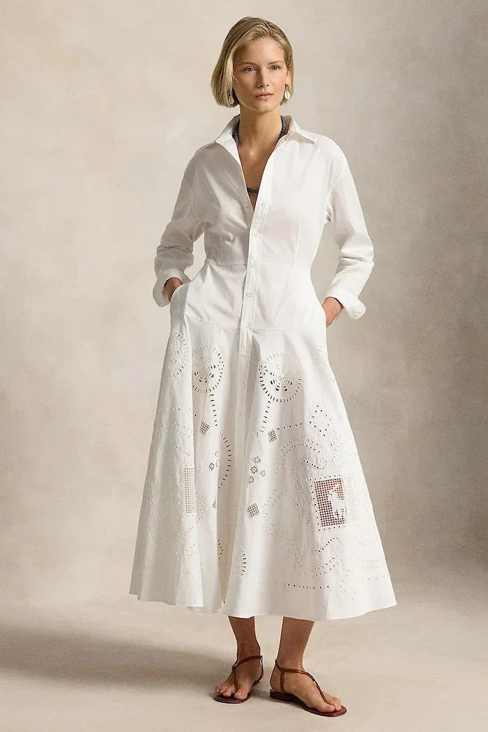 Vestido acampanado calado Polo Ralph Lauren