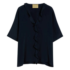 Momoni - Blusa de manga corta Salvia | Azul marino